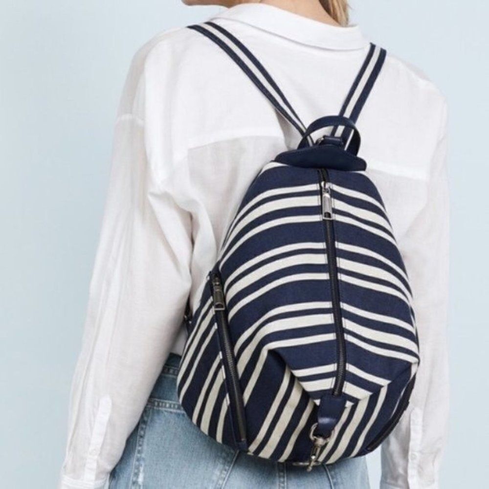 REBECCA MINKOFF | Blue Stripe Julian Canvas Backpack | Women’s | OS | NWT